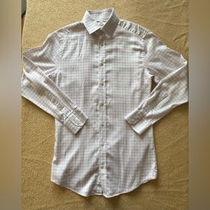 Hawes and Curtis Classic White and Pink Checkered Dress Shirt